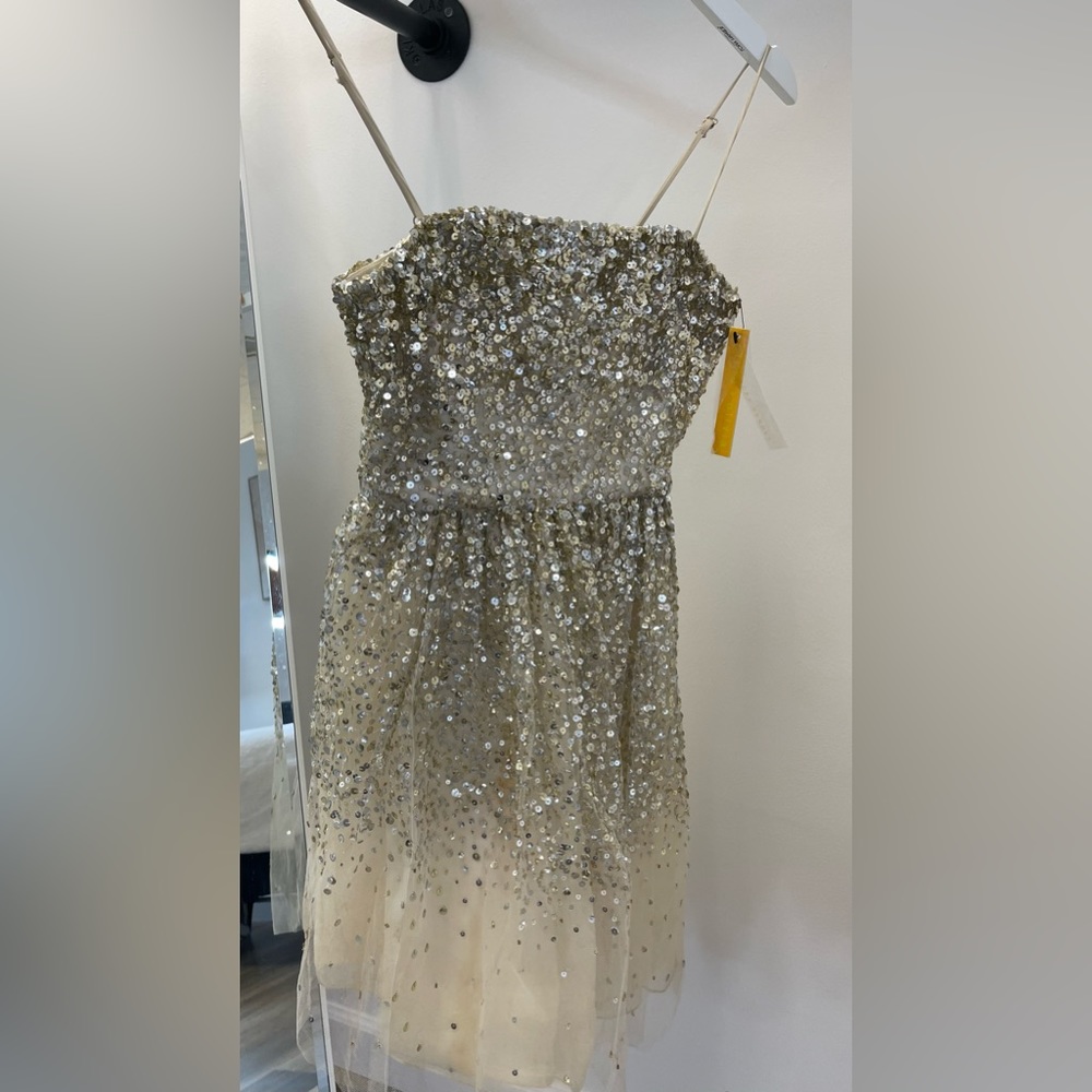 Alice + Olivia Tallulah Princess Dress in Gold